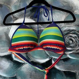 XL Aerie Bikini Top - Multicolor Stripe